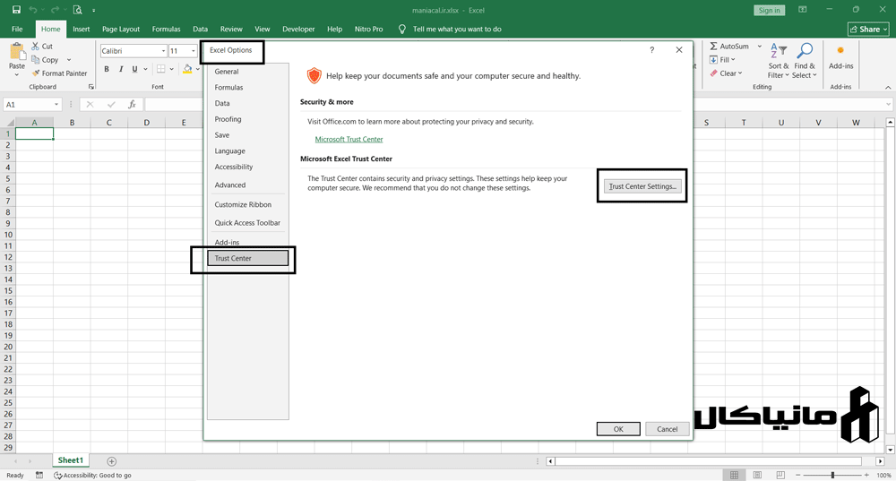 فعال نمودن قابلیت ماکرونویسی در اکسل