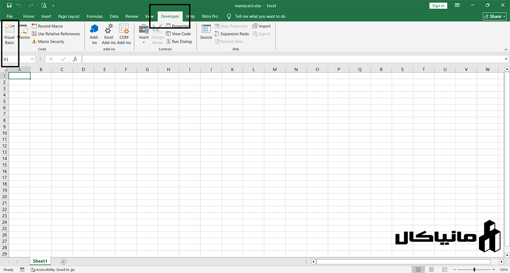 فعال نمودن قابلیت ماکرونویسی در اکسل