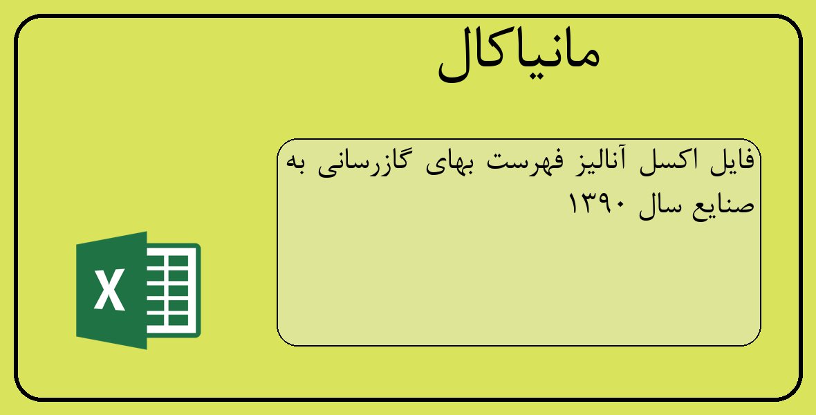 فایل اکسل آنالیز فهرست بهای گازرسانی به صنایع سال 1390